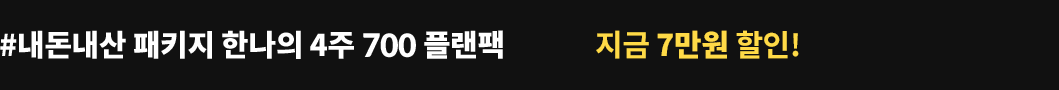 #내돈내산 패키지 한나의 4주 700 플랜팩 219,000원