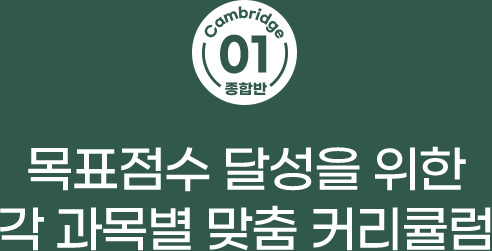 01 목표점수 달성을 위한 각 과목별 맞춤 커리큘럼