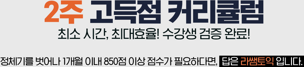 2주 고득점 커리큘럼