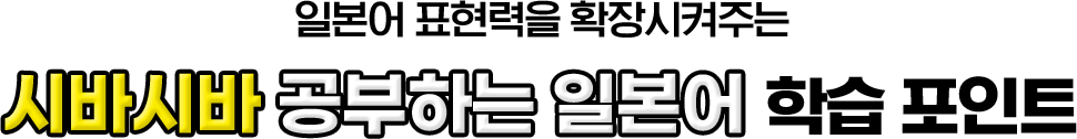 일본어 표현력을 확장시켜주는 시바시바 공부하는 일본어 학습 포인트