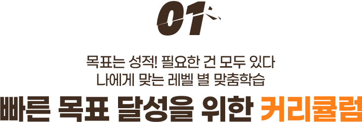 01. 빠른 목표 달성을 위한 커리큘럼