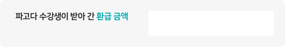 파고다 수강생이 받아 간 환급 금액