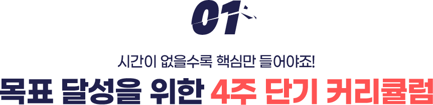 01. 빠른 목표 달성을 위한 커리큘럼